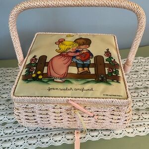 Joan Walsh Anglund Pink Woven Basket